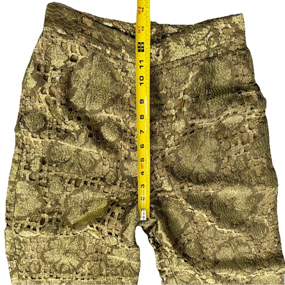 Raoul Arango Metallic Gold Lace Cutout Statement Pants Womens Small Avant Garde - Picture 8 of 11